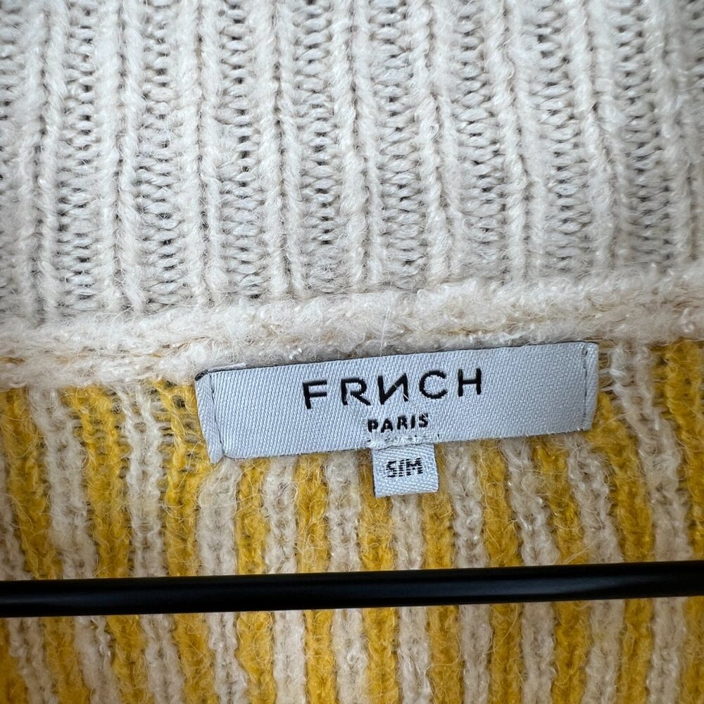 FRNCH mockneck butter yellow oversized sweater coastal grandma knit cozy S M - Picture 6 of 10